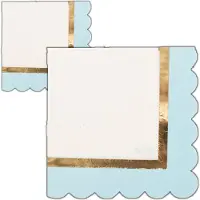 Givi Italia Feestservetten - 32x - baby shower - blauw - 3 laags - 33 x 33 cm - geboorte