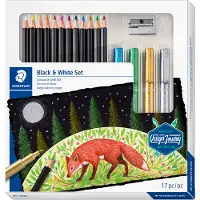 Staedtler Tekenset - Zwart/Wit - 17 Onderdelen - - OneSize - Tekensets