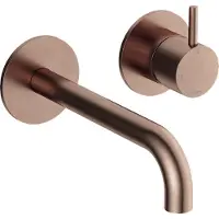 Hotbath Cobber 2-gats inbouw wastafelkraan 18cm geborsteld koper PVD