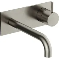 Hotbath Cobber inbouw wastafelkraan 18cm met plaat geborsteld nikkel