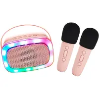 Lalarma Karaoke set - Bluetooth 2 microfoons en luidspreker - Pink