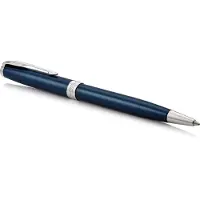 Parker Sonnet balpen | blauw gelakt met palladium trim | medium punt zwarte inkt | geschenkverpakking