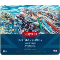 Derwent Inktense Blocks/Kleursticks - 24 Stuks in Blik