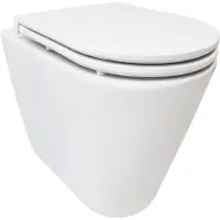 Wiesbaden Stereo wandcloset rimless met Flatline toiletzitting softclose en quick release mat wit