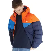 Trespass Junior Jongens waterdichte gevoerde jas met capuchon - Navy/Hot Orange/Blauw