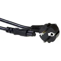 ACT AK5163 230V Stroomkabel Randaarde Stekker Schuko CEE7/7 C5 Zwart - 5 meter