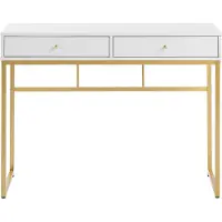Beliani DAPHNE - Bureau - Wit/Goud - MDF