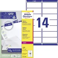 Avery Zweckform AVERY ultragrip Adresetiketten L7163-250 Permanent klevend A4 Wit 99,1 x 38,1 mm 250 Vellen à 14 Etiketten