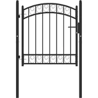 vidaXL Poort met gebogen bovenkant 100x100 cm staal zwart