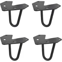 Furniture Legs Europe Massief stalen hairpin zwart hairpin ø 1,0 cm en hoogte 10 cm - 4 stuks