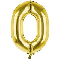 PartyPro Cijfer Ballon '0' Goud (100CM)