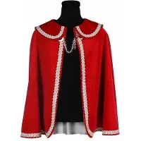 Coppens Prinsenmantel kort rood-zilver | Maat One Size