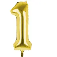 PartyPro Cijfer Ballon '1' Goud (100CM)