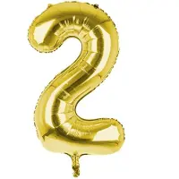 PartyPro Cijfer Ballon '2' Goud (100CM)