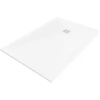 Mexen Stone+ rechthoekige composiet douchebak 120 x 100 , wit, witte afdekking - 44101012-W