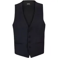 BOSS ONE Slim-fit gilet in een serge van scheerwol