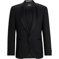 BOSS ONE Regular-fit smokingjasje van scheerwollen serge