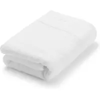 BOSS Witte katoenen badhanddoek met logostiksel