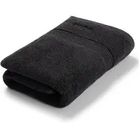 BOSS Zwarte katoenen badhanddoek met logostiksel Maat ONESI