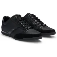 BOSS Sneakers in een combinatie van materialen met suède en imitatieleer Maat 48