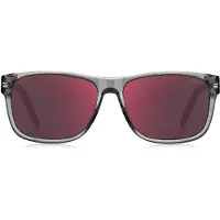 HUGO BOSS Zonnebril van transparant acetaat in grijs en rood