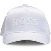 BOSS Kinderpet van satijn met logo in rubberprint