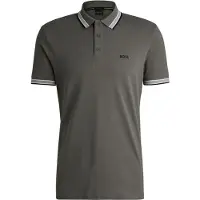 BOSS Polo van katoenpiqué met logodetails