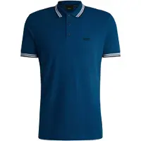BOSS Polo van katoenpiqué met logodetails