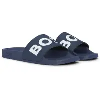 BOSS Aryeh Herenslippers van Italiaanse Maak met Groot Logo Detail