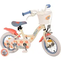 Disney Stitch Kinderfiets - Meisjes - 12 inch - Crème Koraal Blauw