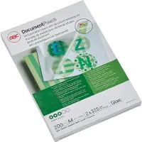 GBC A4 2x37.5 Microns Laminating Envelopes 216x303 Mm 200 Units Transparant Kinderen