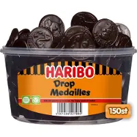 Haribo Drop Medailles - silo 150 stuks - Doos 6 silo's