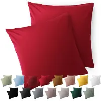 Blumtal Kussensloop Microvezel Kussenhoes 50 x 50 cm - Rood - Met Rits - Set van 2