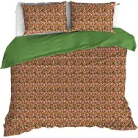 De Witte Lietaer Dekbedovertrek Flowerpower Green Bee Percal-260 x 200 / 220 / 240 cm | Extra Breed