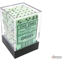 Chessex Opaque Pastel Green/black D6 12mm Dobbelsteen Set (36 stuks)
