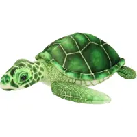 Cornelissen Pluche groene zeeschildpad knuffel 25 cm - Schildpadden zeedieren knuffels - Speelgoed voor kinderen