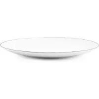 BonBistro Plat bord 24cm coupe green rim Basic White (Set van 6)