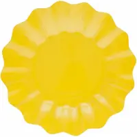 Givi Italia Feestbordjes met schulprand - 8x - geel - rond - papier/karton - 27cm - duurzaam - groot - wegwerpbordjes