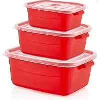 Hobby Life | Set van 3 rechthoekige stevige magnetron dozen | 500 ml, 1000ml en 2000ml | BPA vrij