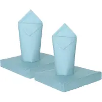 Givi Italia Feest servetten - 80x - lichtblauw - 3 laags - 33x33cm - feest/verjaardag servetten
