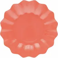 Givi Italia Feestbordjes - schulprand - 8x - koraal roze - rond - karton - 27cm - duurzaam - wegwerpbordjes - kinderfeestje