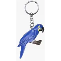 Cornelissen Houten blauwe Macaw Ara papegaai sleutelhanger 8 cm - Cadeau artikelen