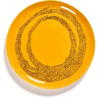 Serax Dinerbord Feast Tableware By Ottolenghi Yellow Dots Black L 26,5 cm