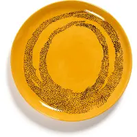 Serax Dinerbord Feast Tableware By Ottolenghi Yellow Dots Black M 22,5 cm