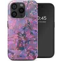 Selencia Vivid Backcover met MagSafe voor de Apple iPhone 15 Pro - Fresh Paint Flower Orange
