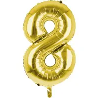 PartyPro Cijfer Ballon '8' Goud (100CM)