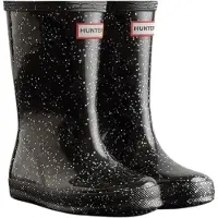 Hunter Giant Glitter Kids Zwarte Wellington Laarzen