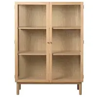 Fonq Fika Vitrinekast - H 140 cm - Naturel Eiken