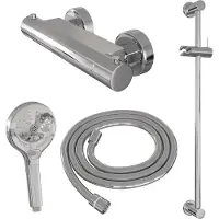 Brauer Chrome Edition thermostatische doucheset met glijstang en 3 standen handdouche chroom