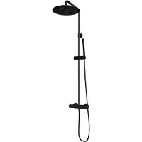 Brauer Regendouche Black Showerpipe met Thermostaat 30cm Mat Zwart